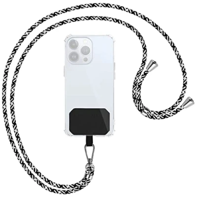 Abbildung von mtb more energy® Universal Handykette Safari Metallteile Farbe Silber kompatibel mit vielen Handyhüllen Band Seil Kordel zum Umhängen