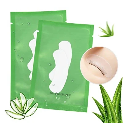 Abbildung von 50 Paare Augenpads für Wimpernverlängerung Wimpern Pads Augen Patches Pad Zubehör Under Eye for Eyelash Extensions Gut Bleiben Lunamoon (Mini Green)