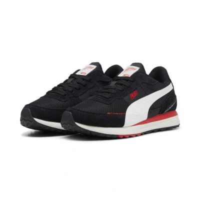 Abbildung von Puma ROAD Rider Unisex Sneaker low, Größe: 41, Black/red Leder und textil