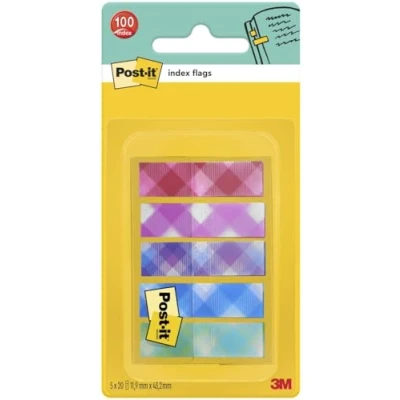 Abbildung von Post it 699743 684 PLD5 Haftstreifen Index Mini (5x 20 durchgefärbte im Etui, 11.9 x 43.2 mm) Gingham Collection