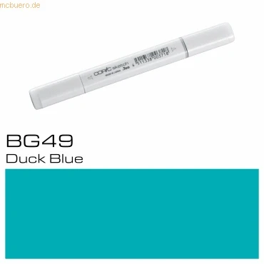 Abbildung von COPIC Sketch Marker Typ BG 49, Duck Blue, professioneller Pinselmarker, mit einer Super Brush Spitze und Medium Broad