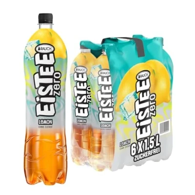 Abbildung von Rauch Eistee Zero Lemon Durstlöschender, zuckerfreier Genuss mit Zitronen Geschmack Kalorienarme Erfrischung Aus Schwarztee und Hagebutte 6x 1,5 Liter PET Flasche