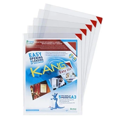 Abbildung von tarifold 194470 tview Magnet Tasche KANG Easy clic, DIN A3, rot