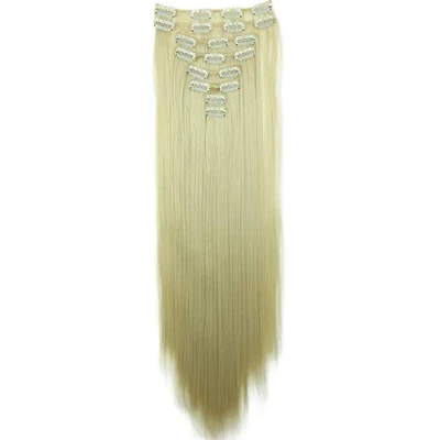Abbildung von CAISHA XL 60cm 7 Teile Set CLIP IN EXTENSIONS Jenny Haarverdichtung Haarverlängerung Glatt Platinblond CE8