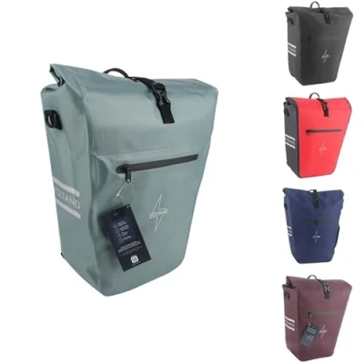Abbildung von Voltano Fahrradtasche Hochwertige Gepäckträgertasche Eisblau 100% wasserdicht 28 Liter