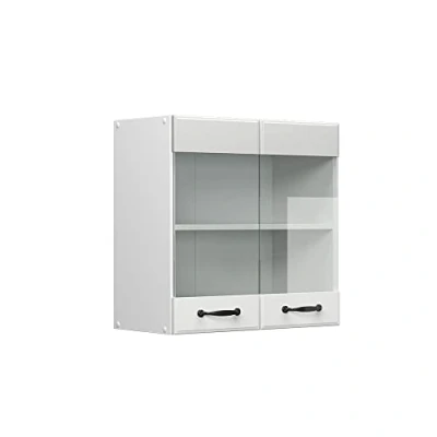 Abbildung von Vicco Glashängeschrank R Line, Weiß Landhaus/Weiß, 60 cm