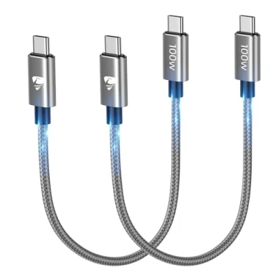 Abbildung von USB C auf Ladekabel [2Stück 30CM] 100W/5A kabel Kurz Schnellladekabel für iPhone 16 15 Pro Max, Samsung S24 S23 S22, iPad, MacBook Pro/Air, Pixel
