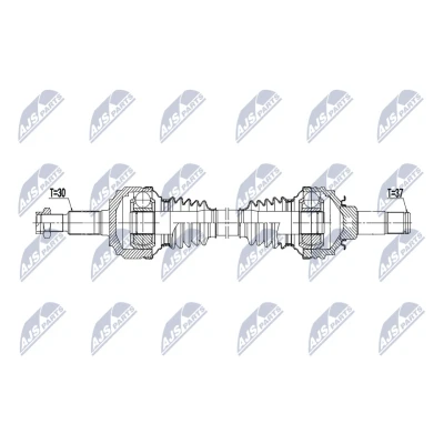 Abbildung von NTY NPW VW 222 Antriebswelle Hinterachse links, rechts 865mm Getriebeautomatik 8 Gang VOLKSWAGEN: Touareg II, PORSCHE: Cayenne