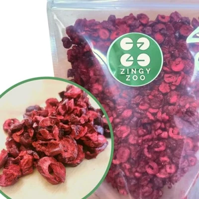 Abbildung von Gefriergetrocknete Sauerkirschen XL 300g Natürlich Früchte Kirschen Stücke Trockenfrüchte Getrocknet Freeze Dried Fruit Sour Cherries ZingyZoo