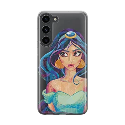 Abbildung von ERT Group Handyhülle für Samsung S23 Original und offiziell Lizenziertes Disney Muster Jasmine 002 optimal an die Form des Handy angepasst, teilweise transparent