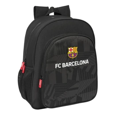 Abbildung von Safta FC Barcelona Black Schulrucksack für Kinder, anpassbar an den Kinderwagen, ideal Kinder im Schulalter, bequem und vielseitig, Qualität Widerstandsfähigkeit, 32 x 12 38 cm, Schwarz,