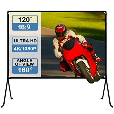 Abbildung von Beamer leinwand(120 &quot;), Projektion Leinwand mit 16: 9 HD Faltbarer Innenprojektion im Freien, Videoprojektor für Heim und Klassenzimmer…