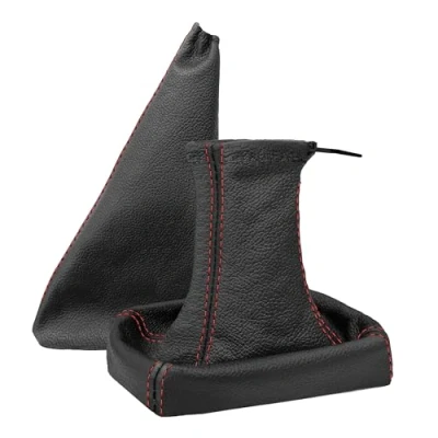 Abbildung von L &amp; P Car Design L&amp;P A0020 3 Set Schaltsack Schaltmanschette + Handbremsmanschette 100% Echtleder Schwarz Naht Rot Ersatzteil für Opel Tigra Twintop