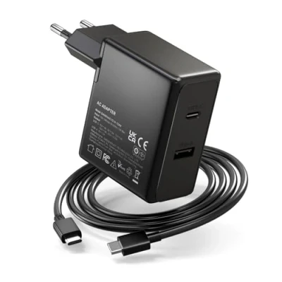 Abbildung von Zolt 65W USB C Netzteil Laptop Ladegerät für Lenovo Thinkpad Yoga HP Spectre Dell XPS Acer Asus Chromebook Samsung MacBook Pro/Air, 5V 2A Port und Ladekabel, 75W Max.
