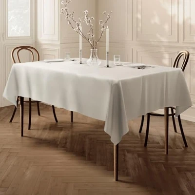 Abbildung von Qualitäts Tischdecke Textil Eckig 150 x 300 cm, Farbe wählbar Crème
