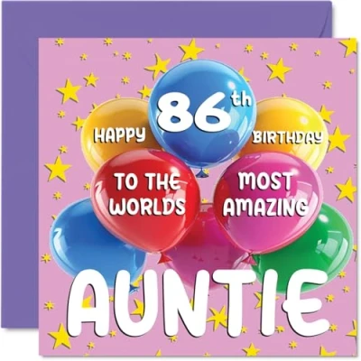 Abbildung von Geburtstagskarte für Tante zum 63. Geburtstag World&#039;s Most Amazing Auntie vom Neffen Nichte, 145 mm x mm, Alter 63, Dreiundsechzig Grußkarten