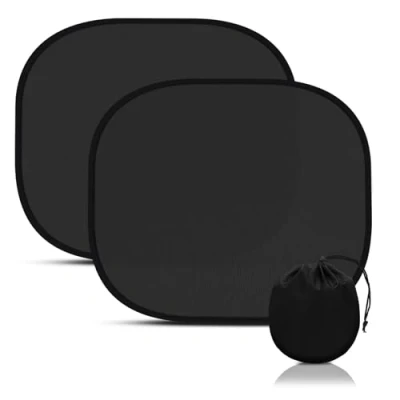 Abbildung von Uoxira 2 Stück Sonnenschutz Auto Baby Kinder mit UV Schutz, 44 * 36cm Sonnenblende Aufbewahrungstasche, Fenster für Haustiere