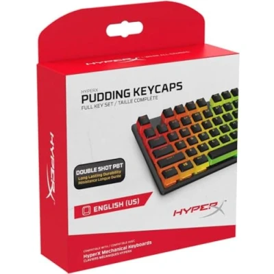 Abbildung von HyperX Pudding Keycaps Vollständiger Tastensatz PBT {Schwarz} English (US) Layout 104 Key, Hintergrundbeleuchtet, OEM Profil