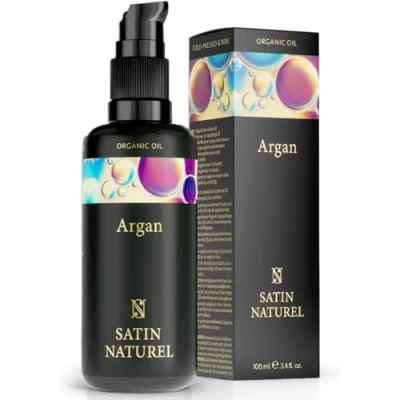 Abbildung von Satin Naturel BIO ARGANÖL Kaltgepresst PFLEGEÖL FÜR HAUT &amp; Haare Vegan Körperöl, Größe: 100 ml, Gold