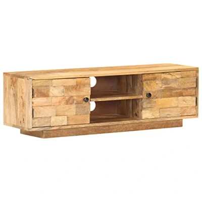 Abbildung von vidaXL Mangoholz Massiv TV Schrank 2 Türen Regale Lowboard Möbel Sideboard Fernsehtisch Fernsehschrank HiFi 116x30x35cm