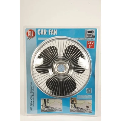 Abbildung von All ride LKW Ventilator 24V Kleiner mit Saugnapf Zubehör Autoventilator für Armaturenbrett Kabellänge 2M Metall/Kunststoff Schwarz/Silber