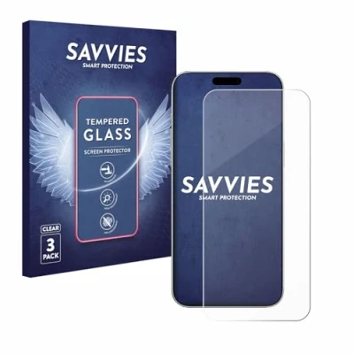 Abbildung von Savvies Panzer Schutz Glas für Apple iPhone 16 Pro (3 Stück) 9H Hartglas, Anti Fingerprint, Displayschutz