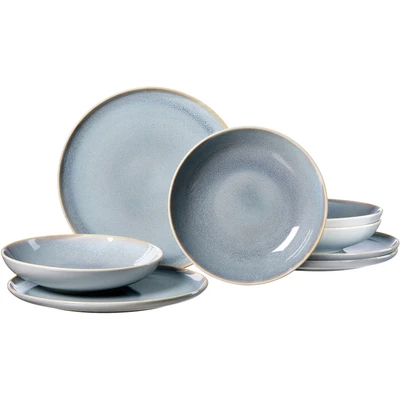 Abbildung von Ritzenhoff &amp; Breker Tafelservice &quot;Teller Set, Geschirr Set Skagen Ston&quot;, (Set, 8 tlg., 4 Teller Flach (Ø 26,5 cm), Tief 21,5 Reaktivglasur, Teile, für Personen