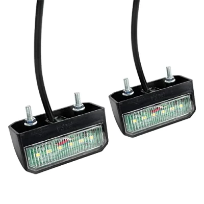 Abbildung von Yuanjoy 2 Pack 12V 24V LED Kennzeichenbeleuchtung Anhänger Kennzeichenleuchte, KFZ Wasserdicht Nummernschildbeleuchtung für PKW, LKW, Traktor, Wohnwagen