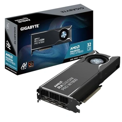 Abbildung von Gigabyte Radeon PRO W7800 AI TOP 32G Grafikkarte 32GB GDDR6, 256bit, PCI E 4.0, 3X DisplayPort 2.1,