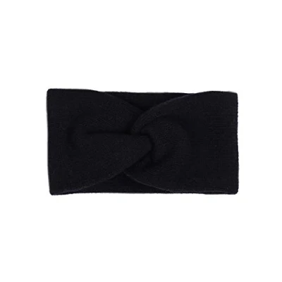 Abbildung von Zwillingsherz Stirnband mit Zopf Knoten Hochwertiges Strick Kopfband für Damen Frauen Kaschmir Ohrenschutz Haarband warm weich und luftig Frühjahr Herbst Winter navy