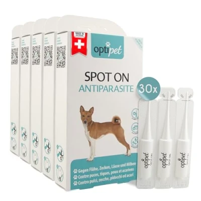 Abbildung von Optipet Spot On für Hunde 30x1,5ml Pipetten, Hochwirksam bis zu 120 Wochen gegen Milben, Flöhen, Zecken, Läusen