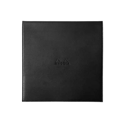 Abbildung von Rhodia 118319C Notizblock quadratisch mit Schutzhülle ePURE (aus Kunstleder, 22 cm x cm, Premium Velinpapier 80g, elfenbein, kariert, 80 Blatt) 1 Set schwarz