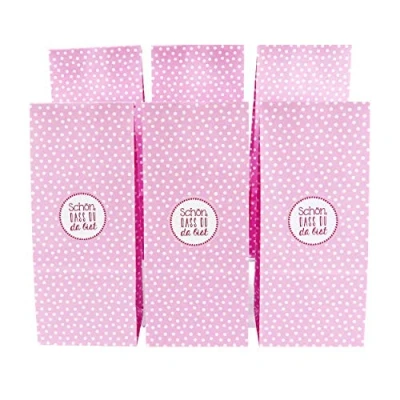 Abbildung von Papierdrachen Gastgeschenke zu Taufe und Kommunion 12 Tauftüten Sets mit 24 Aufklebern für Deine Feier Schön DASS du da bist (rosa)