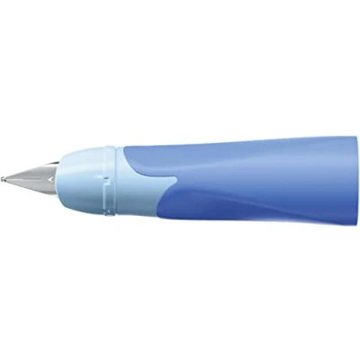 Abbildung von Rechtshänder Griffstück für ergonomischen Schulfüller mit Anfänger Feder A STABILO EASYbirdy Pastel in blau/hellblau