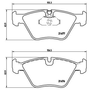 Abbildung von BREMBO P 06 022 Bremsbelagsatz für Verschleißwarnanzeiger vorbereitet mit Kolbenclip ohne Zubehör BMW: 5 Limousine