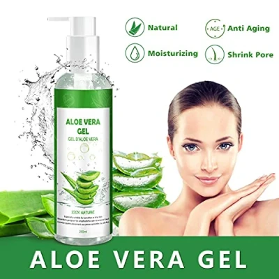 Abbildung von Aloe Vera Gel 100% Pur für Gesicht Haare Körper Natürliche, Beruhigende und Pflegende Feuchtigkeitscreme After Sun Ideal Naturkosmetik Trockene, Strapazierte Haut &amp; Sonnenbrand 250ml