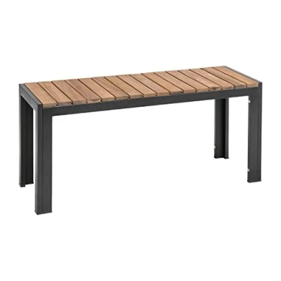 Abbildung von Bolero DS154 Stahl und Akazienholzbänke, 100cm, 2 Stück