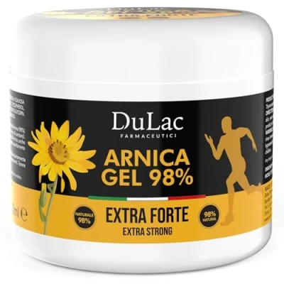Abbildung von Dulàc Arnika Gel Extra Stark und Hochkonzentriert (98%) 500 ml, Schnelle Wirkung Kühl Muskelkater zur Muskelentspannung Natürliche Formel Dermatologisch getestet