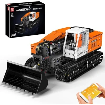 Abbildung von Mould King 17054 Technik Bulldozer Bausteine, 1423 Teile Ferngesteuert Raupen Teleskoplader, MOC Traktor Technologie Klemmbausteine Bausatz Spielzeug für 8+ Jahre