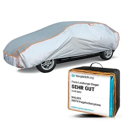 Abbildung von WALSER Hagelschutz Abdeckplane Auto, Preis Leistungs Sieger* Auto Hagelschutzplane, Perma Protect, Autogarage Abdeckung, Abdeckung 100% Polyester, PKW XXL