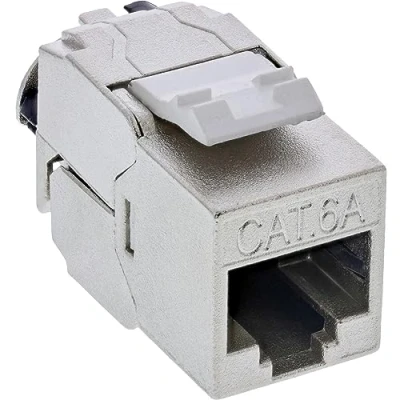 Abbildung von InLine® Keystone RJ45 Buchse Slim, SNAP In, Cat.6A, integrierter Kabelbinder