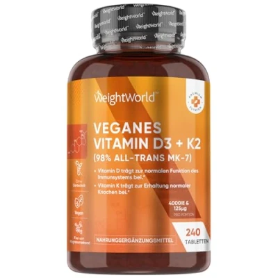 Abbildung von WeightWorld Vitamin D3 + K2 98% All Trans MK7