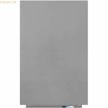 Abbildung von Rocada Whiteboard Magnetisch Rahmenlos Magnettafel Wandmagnettafel PE Beschichtet Mit Stiftablage und trocken Abwischbar 100 x 150 cm Grau