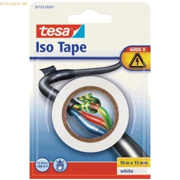 Abbildung von 12 x Tesa Isolierband 15mmx10m weiß
