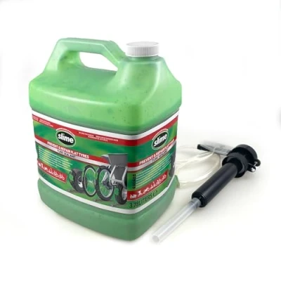 Abbildung von Slime 10153SL Rad Schlauchreparatur Dichtmittel mit Pumpe, Verhindern und Reparieren, Geeignet für alle Fahrräder, Ungiftig, Umweltfreundlich, 3,78 ml Flasche (1 Gallone), Green