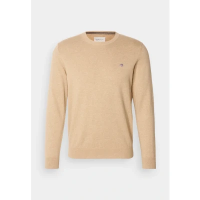 Abbildung von GANT Classic C NECK Strickpullover, Herren, Größe: Small, Khaki melange