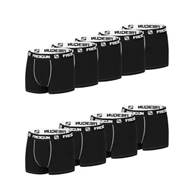 Abbildung von Unterhosen Männer Langlebig, Boxershorts Herren, Angenehm (9er Pack), Schwarz, L