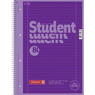 Abbildung von Brunnen 1067927160 Notizblock/Collegeblock Student Colour Code (A4 liniert, Lineatur 27, 90 g/m², 80 Blatt) violett