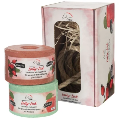 Abbildung von HKM Leckstein Lolly Lick Set von 2 Hagebutte/ApfelVerkauft Agradi