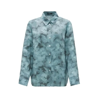 Abbildung von Opus Langarm Falkina Faded Hemdbluse, Damen, Größe: 38, Glacier blue
